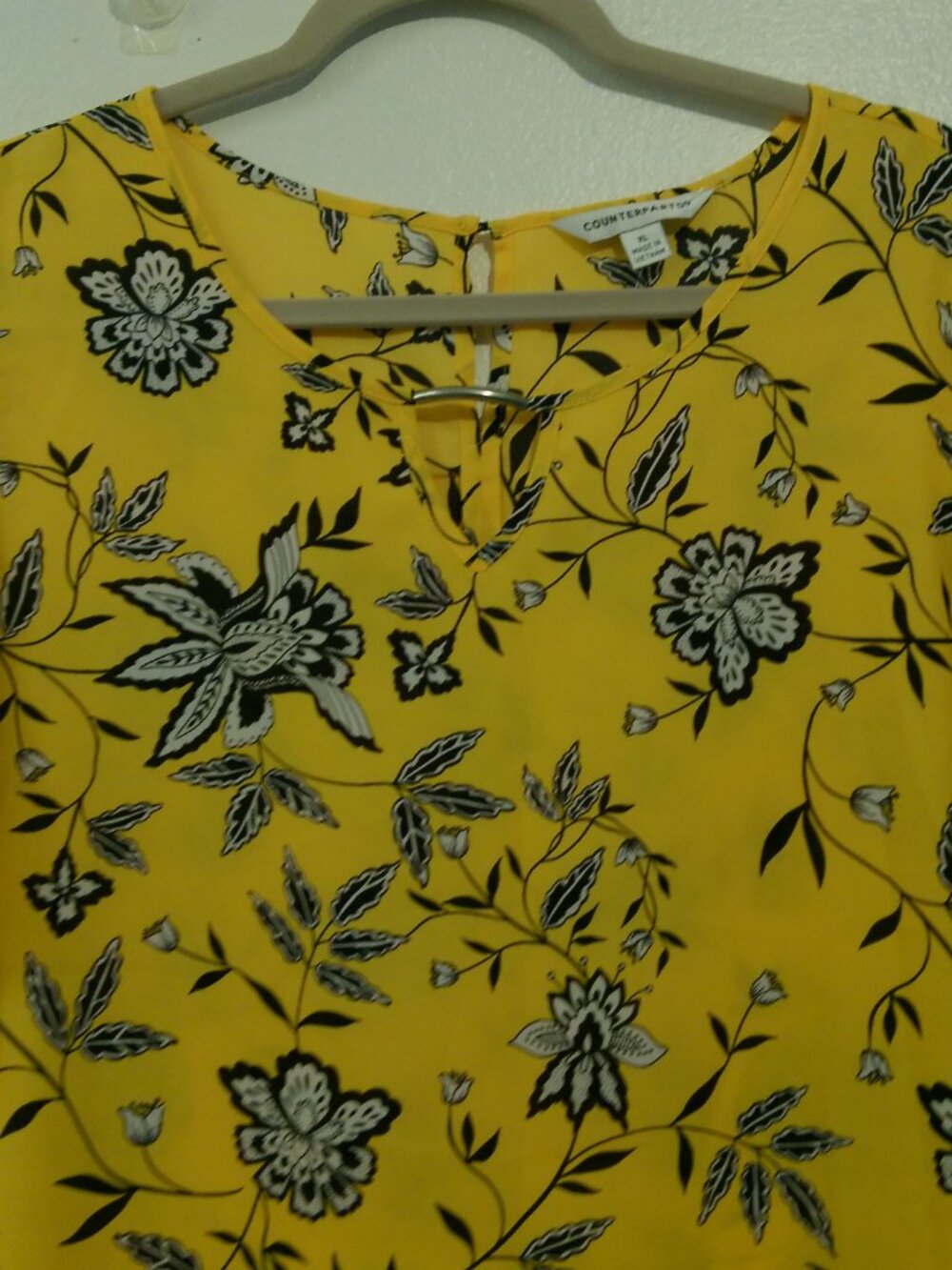 Counterparts women's yellow flutter sleeve blouse Size XL (J) - Picture 2 of 11
